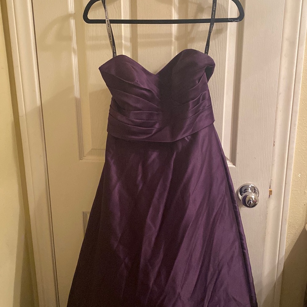 Adored Angelo Bridesmaids dress in Eggplant